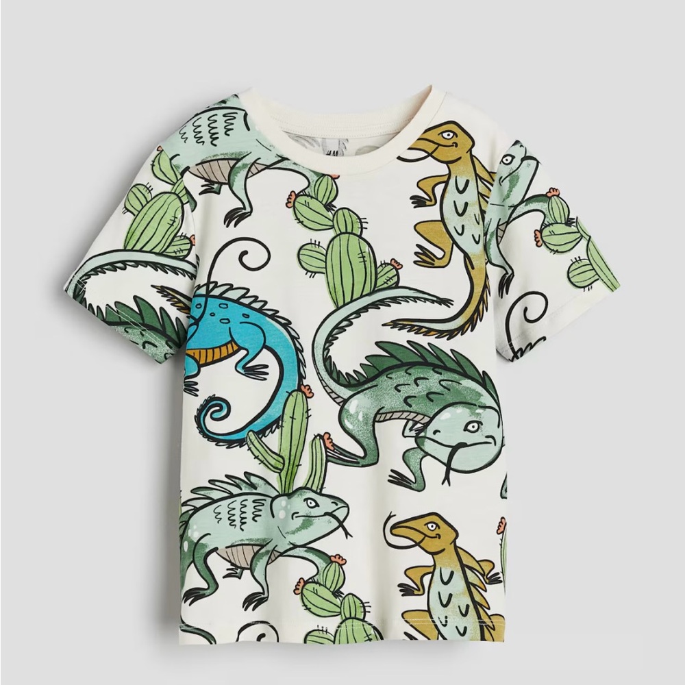 H&M Classic T-Shirt with Iguana Print